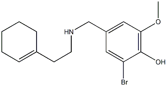 2-bromo-4-({[2-(cyclohex-1-en-1-yl)ethyl]amino}methyl)-6-methoxyphenol 结构式