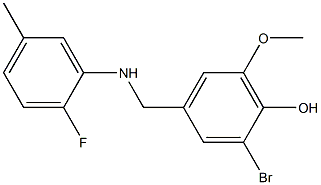 2-bromo-4-{[(2-fluoro-5-methylphenyl)amino]methyl}-6-methoxyphenol 结构式