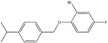 2-bromo-4-fluoro-1-{[4-(propan-2-yl)phenyl]methoxy}benzene 结构式