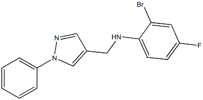 2-bromo-4-fluoro-N-[(1-phenyl-1H-pyrazol-4-yl)methyl]aniline 结构式