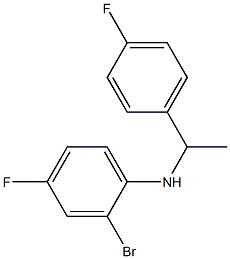 2-bromo-4-fluoro-N-[1-(4-fluorophenyl)ethyl]aniline 结构式