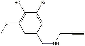 2-bromo-6-methoxy-4-[(prop-2-yn-1-ylamino)methyl]phenol 结构式