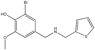 2-bromo-6-methoxy-4-{[(thiophen-2-ylmethyl)amino]methyl}phenol 结构式