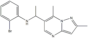 2-bromo-N-(1-{2,7-dimethylpyrazolo[1,5-a]pyrimidin-6-yl}ethyl)aniline 结构式