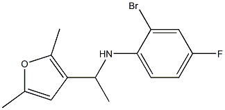 2-bromo-N-[1-(2,5-dimethylfuran-3-yl)ethyl]-4-fluoroaniline 结构式