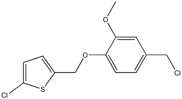 2-chloro-5-[4-(chloromethyl)-2-methoxyphenoxymethyl]thiophene 结构式