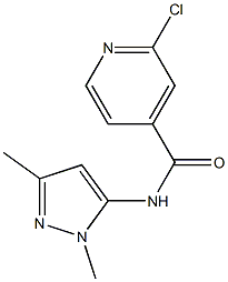 2-chloro-N-(1,3-dimethyl-1H-pyrazol-5-yl)pyridine-4-carboxamide 结构式