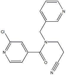 2-chloro-N-(2-cyanoethyl)-N-(pyridin-3-ylmethyl)pyridine-4-carboxamide 结构式