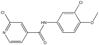 2-chloro-N-(3-chloro-4-methoxyphenyl)pyridine-4-carboxamide 结构式