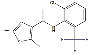 2-chloro-N-[1-(2,5-dimethylthiophen-3-yl)ethyl]-6-(trifluoromethyl)aniline 结构式