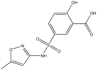 2-hydroxy-5-[(5-methyl-1,2-oxazol-3-yl)sulfamoyl]benzoic acid 结构式