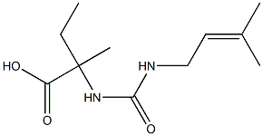 2-methyl-2-({[(3-methylbut-2-enyl)amino]carbonyl}amino)butanoic acid 结构式