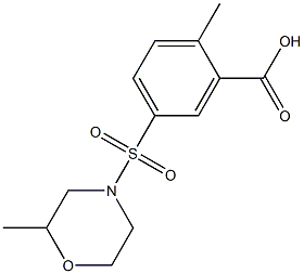 2-methyl-5-[(2-methylmorpholine-4-)sulfonyl]benzoic acid 结构式