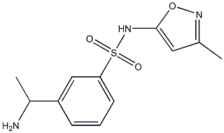 3-(1-aminoethyl)-N-(3-methyl-1,2-oxazol-5-yl)benzene-1-sulfonamide 结构式