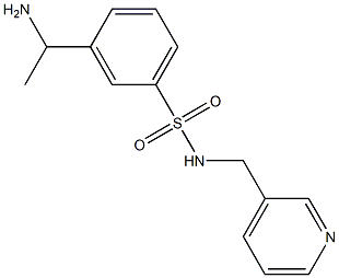 3-(1-aminoethyl)-N-(pyridin-3-ylmethyl)benzene-1-sulfonamide 结构式