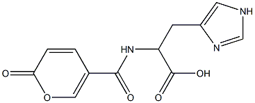 3-(1H-imidazol-4-yl)-2-{[(2-oxo-2H-pyran-5-yl)carbonyl]amino}propanoic acid 结构式