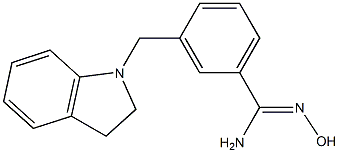 3-(2,3-dihydro-1H-indol-1-ylmethyl)-N'-hydroxybenzenecarboximidamide 结构式