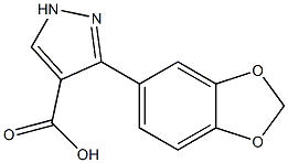 3-(2H-1,3-benzodioxol-5-yl)-1H-pyrazole-4-carboxylic acid 结构式
