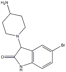 3-(4-aminopiperidin-1-yl)-5-bromo-2,3-dihydro-1H-indol-2-one 结构式