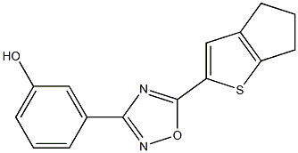 3-(5-{4H,5H,6H-cyclopenta[b]thiophen-2-yl}-1,2,4-oxadiazol-3-yl)phenol 结构式