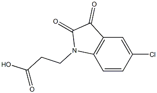 3-(5-chloro-2,3-dioxo-2,3-dihydro-1H-indol-1-yl)propanoic acid 结构式