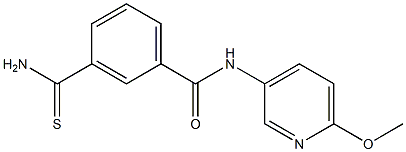 3-(aminocarbonothioyl)-N-(6-methoxypyridin-3-yl)benzamide 结构式