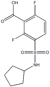 3-(cyclopentylsulfamoyl)-2,6-difluorobenzoic acid 结构式
