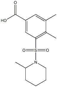 3,4-dimethyl-5-[(2-methylpiperidine-1-)sulfonyl]benzoic acid 结构式