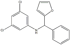3,5-dichloro-N-[furan-2-yl(phenyl)methyl]aniline 结构式