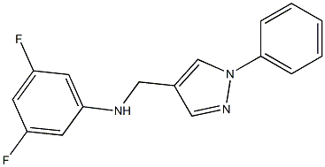 3,5-difluoro-N-[(1-phenyl-1H-pyrazol-4-yl)methyl]aniline 结构式