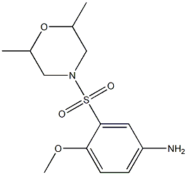 3-[(2,6-dimethylmorpholine-4-)sulfonyl]-4-methoxyaniline 结构式