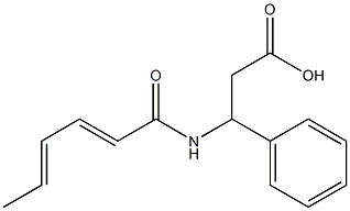 3-[(2E,4E)-hexa-2,4-dienoylamino]-3-phenylpropanoic acid 结构式