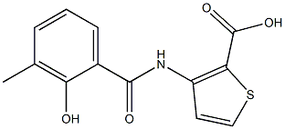 3-[(2-hydroxy-3-methylbenzene)amido]thiophene-2-carboxylic acid 结构式