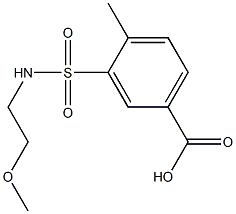 3-[(2-methoxyethyl)sulfamoyl]-4-methylbenzoic acid 结构式