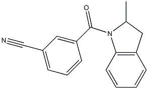 3-[(2-methyl-2,3-dihydro-1H-indol-1-yl)carbonyl]benzonitrile 结构式