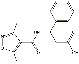 3-[(3,5-dimethyl-1,2-oxazol-4-yl)formamido]-3-phenylpropanoic acid 结构式