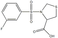 3-[(3-fluorophenyl)sulfonyl]-1,3-thiazolidine-4-carboxylic acid 结构式