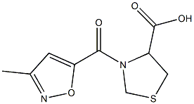 3-[(3-methyl-1,2-oxazol-5-yl)carbonyl]-1,3-thiazolidine-4-carboxylic acid 结构式