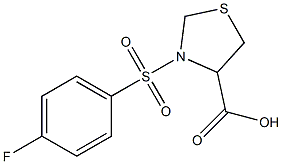 3-[(4-fluorophenyl)sulfonyl]-1,3-thiazolidine-4-carboxylic acid 结构式