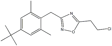 3-[(4-tert-butyl-2,6-dimethylphenyl)methyl]-5-(2-chloroethyl)-1,2,4-oxadiazole 结构式