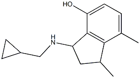 3-[(cyclopropylmethyl)amino]-1,7-dimethyl-2,3-dihydro-1H-inden-4-ol 结构式