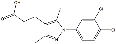 3-[1-(3,4-dichlorophenyl)-3,5-dimethyl-1H-pyrazol-4-yl]propanoic acid 结构式