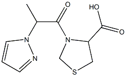 3-[2-(1H-pyrazol-1-yl)propanoyl]-1,3-thiazolidine-4-carboxylic acid 结构式