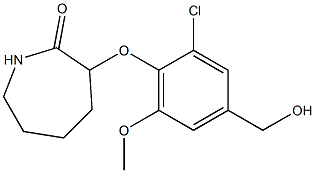 3-[2-chloro-4-(hydroxymethyl)-6-methoxyphenoxy]azepan-2-one 结构式