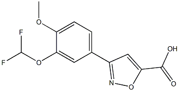 3-[3-(difluoromethoxy)-4-methoxyphenyl]-1,2-oxazole-5-carboxylic acid 结构式