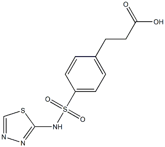 3-[4-(1,3,4-thiadiazol-2-ylsulfamoyl)phenyl]propanoic acid 结构式