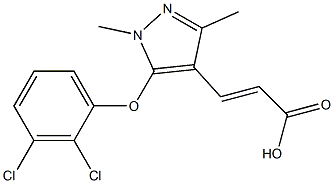 3-[5-(2,3-dichlorophenoxy)-1,3-dimethyl-1H-pyrazol-4-yl]prop-2-enoic acid 结构式