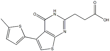 3-[5-(5-methylthiophen-2-yl)-4-oxo-3H,4H-thieno[2,3-d]pyrimidin-2-yl]propanoic acid 结构式