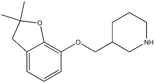 3-{[(2,2-dimethyl-2,3-dihydro-1-benzofuran-7-yl)oxy]methyl}piperidine 结构式