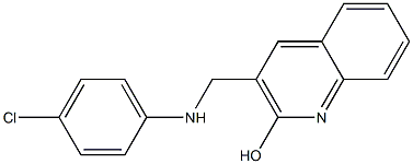 3-{[(4-chlorophenyl)amino]methyl}quinolin-2-ol 结构式